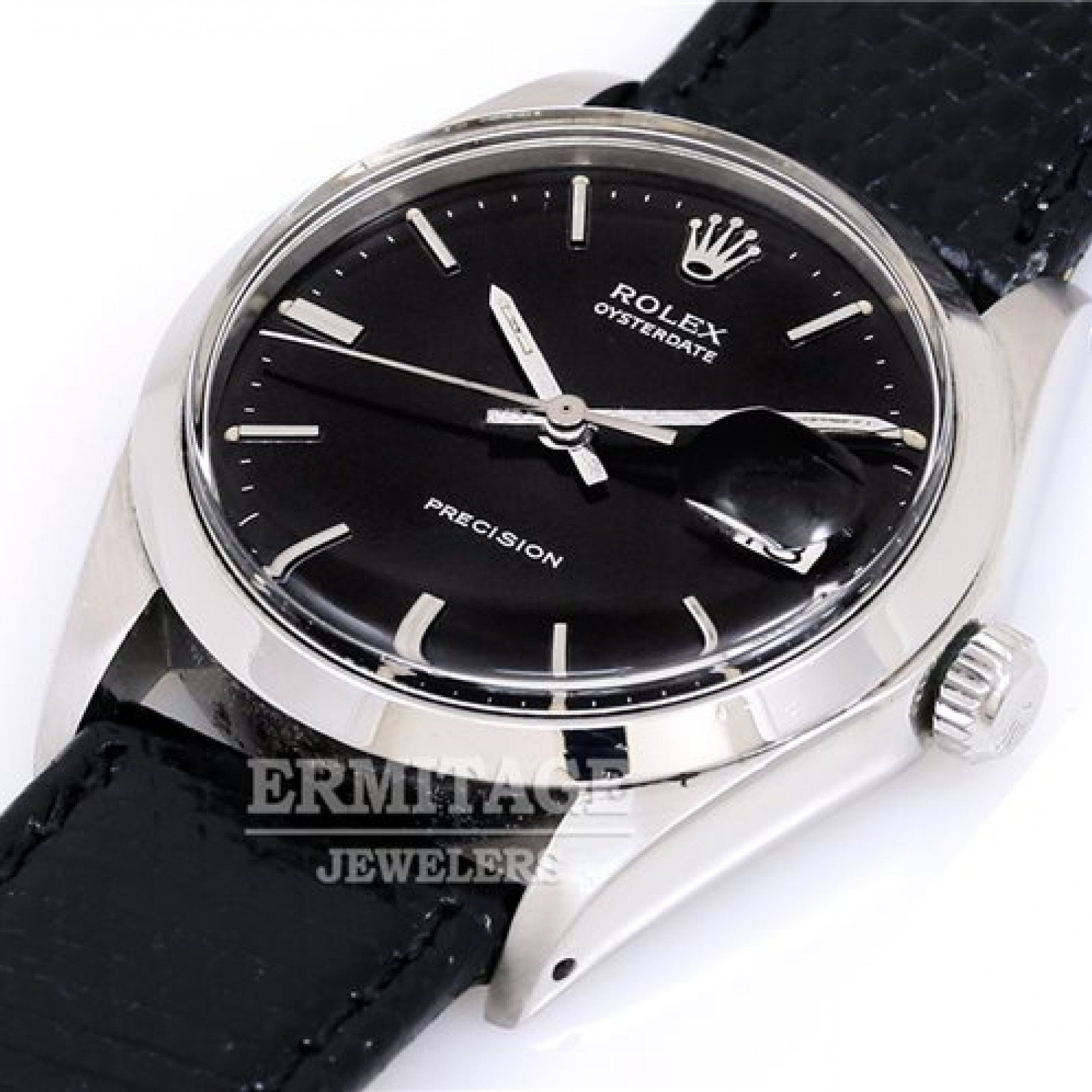 Vintage Rolex Oysterdate Precision 6694 Steel with Black Dial